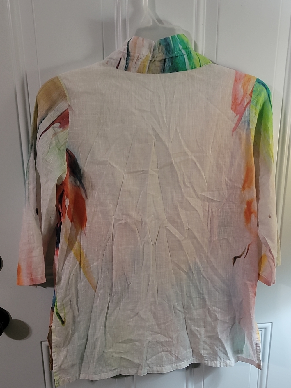 Soft Surroundings Multicolor Watercolor Button-Down Tunic - Picture 9 of 11